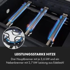 Kingsville Smoker Kombigrill Gas Kohle Smoker 13,5kW 3+1 Brenner 17 Kingsville Smoker Kombigrill Gas Kohle Smoker 13,5kW 3+1 Brenner -Optimal Küchengeräte Geschäft 10035409 de 0005 logo