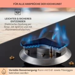 Trifecta 5 Gaskochfeld 5-flammig Triangle-Brenner Glaskeramik -Optimal Küchengeräte Geschäft 10035470 de 0005 usp