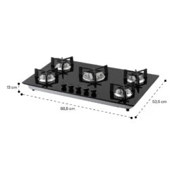 Trifecta 5 Gaskochfeld 5-flammig Triangle-Brenner Glaskeramik -Optimal Küchengeräte Geschäft 10035470 yy 0011 dimensions