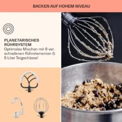 Bella Elegance Küchenmaschine 2000W 2,7PS 5,2 Ltr Edelstahl BPA-frei 14 Bella Elegance Küchenmaschine 2000W 2,7PS 5,2 Ltr Edelstahl BPA-frei -Optimal Küchengeräte Geschäft 10035520 de 0006 usp