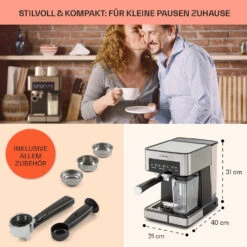 Arabica Comfort Espressomaschine 1350W 20 Bar 1,8l Touch-Bedienfeld -Optimal Küchengeräte Geschäft 10035655 de 0005 usp
