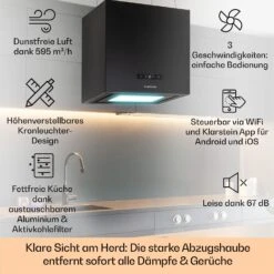 Kronleuchter Smart Inselabzugshaube 595m³/h App-Steuerung LED-Panel -Optimal Küchengeräte Geschäft 10035710 de 0002 usp