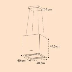 Kronleuchter Smart Inselabzugshaube 595m³/h App-Steuerung LED-Panel -Optimal Küchengeräte Geschäft 10035710 yy 0011 dimensions