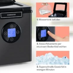 Icemeister 2G Eiswürfelmaschine 12kg/24h LC-Display Edelstahl -Optimal Küchengeräte Geschäft 10035712 de 0004 usp