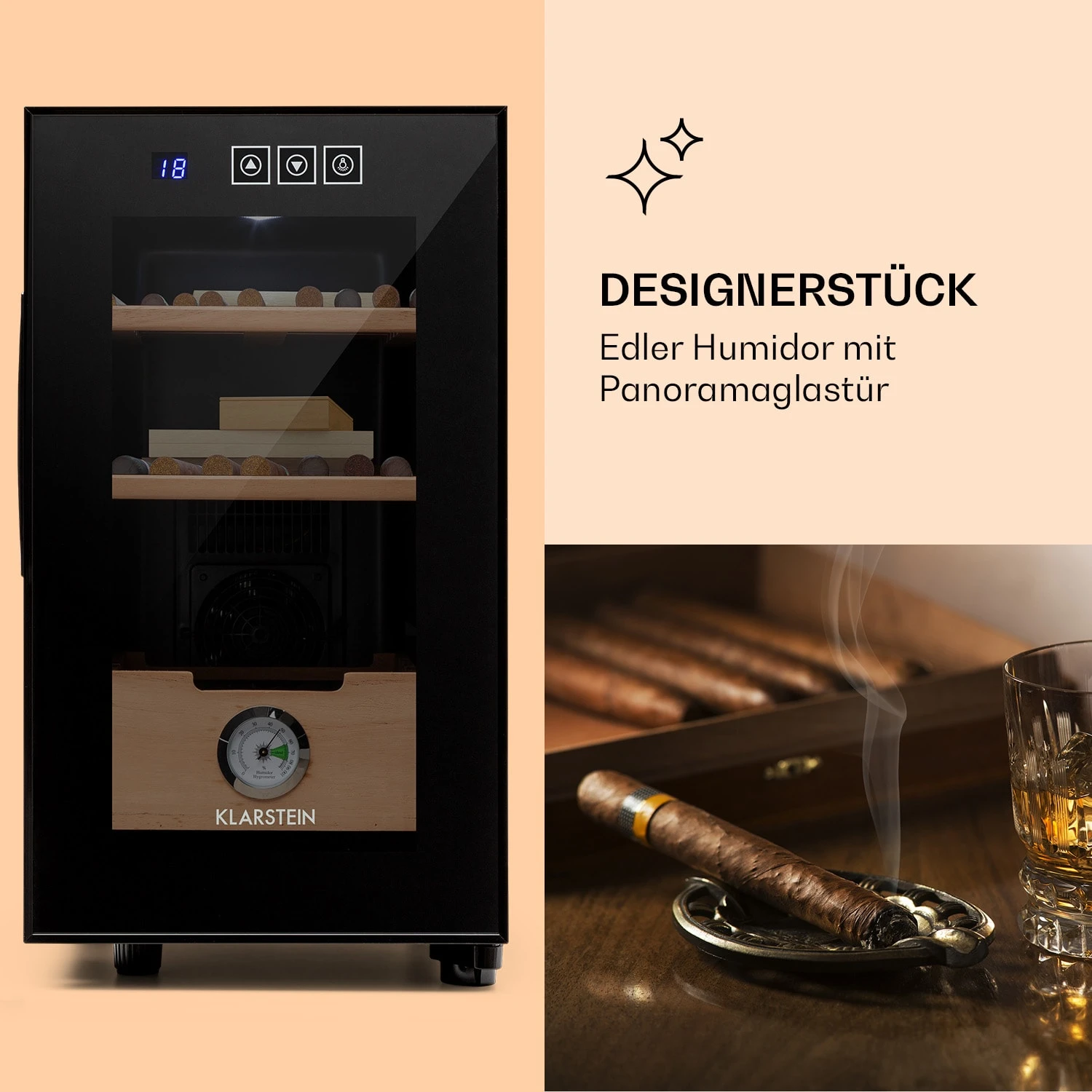 El Presidente 23 Humidor 45 W Touch Buchenholz 23L LED 5 El Presidente 23 Humidor 45 W Touch Buchenholz 23L LED – Bild 3