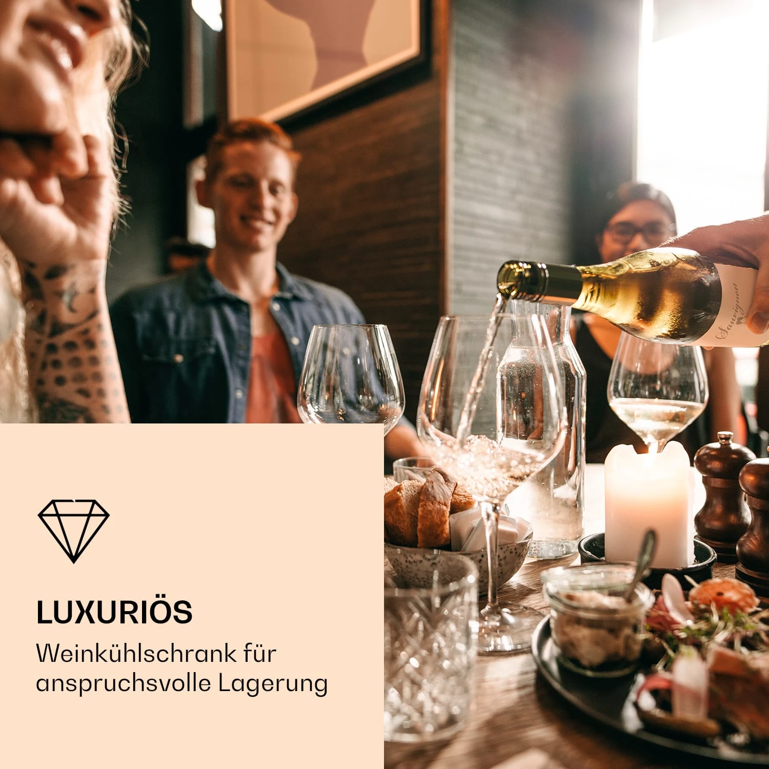 Vinovilla 7 Built-in Uno Onyx Einbau-Weinkühlschrank Glas Edelstahl 4 Vinovilla 7 Built-in Uno Onyx Einbau-Weinkühlschrank Glas Edelstahl – Bild 2