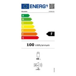 CoolArt 45L Mini-Kühlschrank EEK F Gefrierfach 1,5l Designtür -Optimal Küchengeräte Geschäft 10036181 energy label