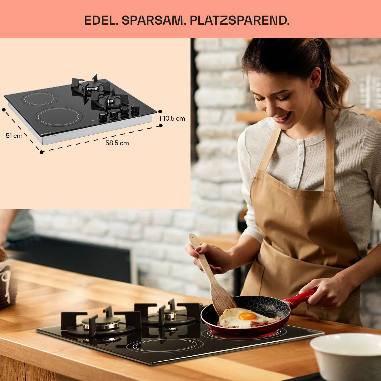 MultiChef 4 Kombi-Gaskochfeld Gas/Glaskeramik 4 Zonen 8 MultiChef 4 Kombi-Gaskochfeld Gas/Glaskeramik 4 Zonen – Bild 6