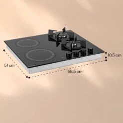 MultiChef 4 Kombi-Gaskochfeld Gas/Glaskeramik 4 Zonen 19 MultiChef 4 Kombi-Gaskochfeld Gas/Glaskeramik 4 Zonen -Optimal Küchengeräte Geschäft 10036337 yy 0011 dimensions