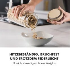 Glaswerk Lovage Vorratsgläser 1,1 L 3er Set Borosilikatglas Akazienholzdeckel Silikon -Optimal Küchengeräte Geschäft 10036356 de 0003 logo