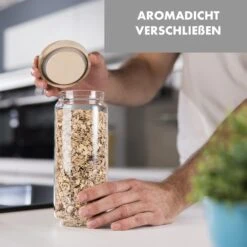 Glaswerk Lovage Vorratsgläser 1,1 L 3er Set Borosilikatglas Akazienholzdeckel Silikon -Optimal Küchengeräte Geschäft 10036356 de 0004 logo