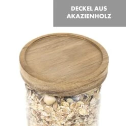 Glaswerk Lovage Vorratsgläser 1,1 L 3er Set Borosilikatglas Akazienholzdeckel Silikon -Optimal Küchengeräte Geschäft 10036356 de 0005 logo