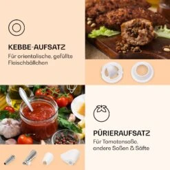 Mighty Mince Elektrischer Fleischwolf 500 - 1361 Watt 3 Lochscheiben 13 Mighty Mince Elektrischer Fleischwolf 500 - 1361 Watt 3 Lochscheiben -Optimal Küchengeräte Geschäft 10036478 de 0004 logo