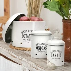 Georgia Vorratsbehälter 3er-Set Emaille-Stahlblech Vintage Rostfrei -Optimal Küchengeräte Geschäft 10037447 yy 0004 logo