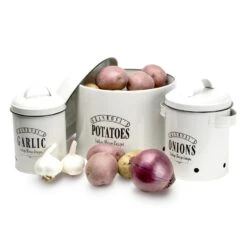 Georgia Vorratsbehälter 3er-Set Emaille-Stahlblech Vintage Rostfrei -Optimal Küchengeräte Geschäft 10037447 yy 0006 logo