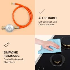 Goldflame Domino Prime Gaskochfeld 2-flammig Messing-Brenner Glaskeramik -Optimal Küchengeräte Geschäft 10037806 de 0006 logo