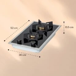 Goldflame Domino Prime Gaskochfeld 2-flammig Messing-Brenner Glaskeramik -Optimal Küchengeräte Geschäft 10037806 yy 0007 logo