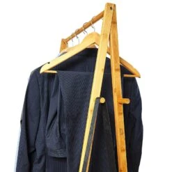 Garderobe Kleiderständer 4 Rollen 2 Ablagen 60x162x42,5 Cm 100% Bambus -Optimal Küchengeräte Geschäft 10038014 yy 0004 logo