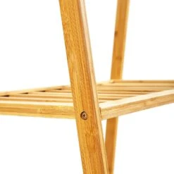 Garderobe Kleiderständer 4 Rollen 2 Ablagen 60x162x42,5 Cm 100% Bambus -Optimal Küchengeräte Geschäft 10038014 yy 0006 logo