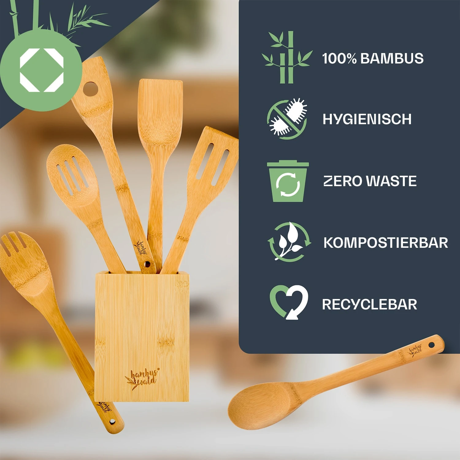 Kochlöffelset Mit Aufbewahrungsbox 6er Set Nachhaltig Leicht Bambus 4 Kochlöffelset Mit Aufbewahrungsbox 6er Set Nachhaltig Leicht Bambus – Bild 2