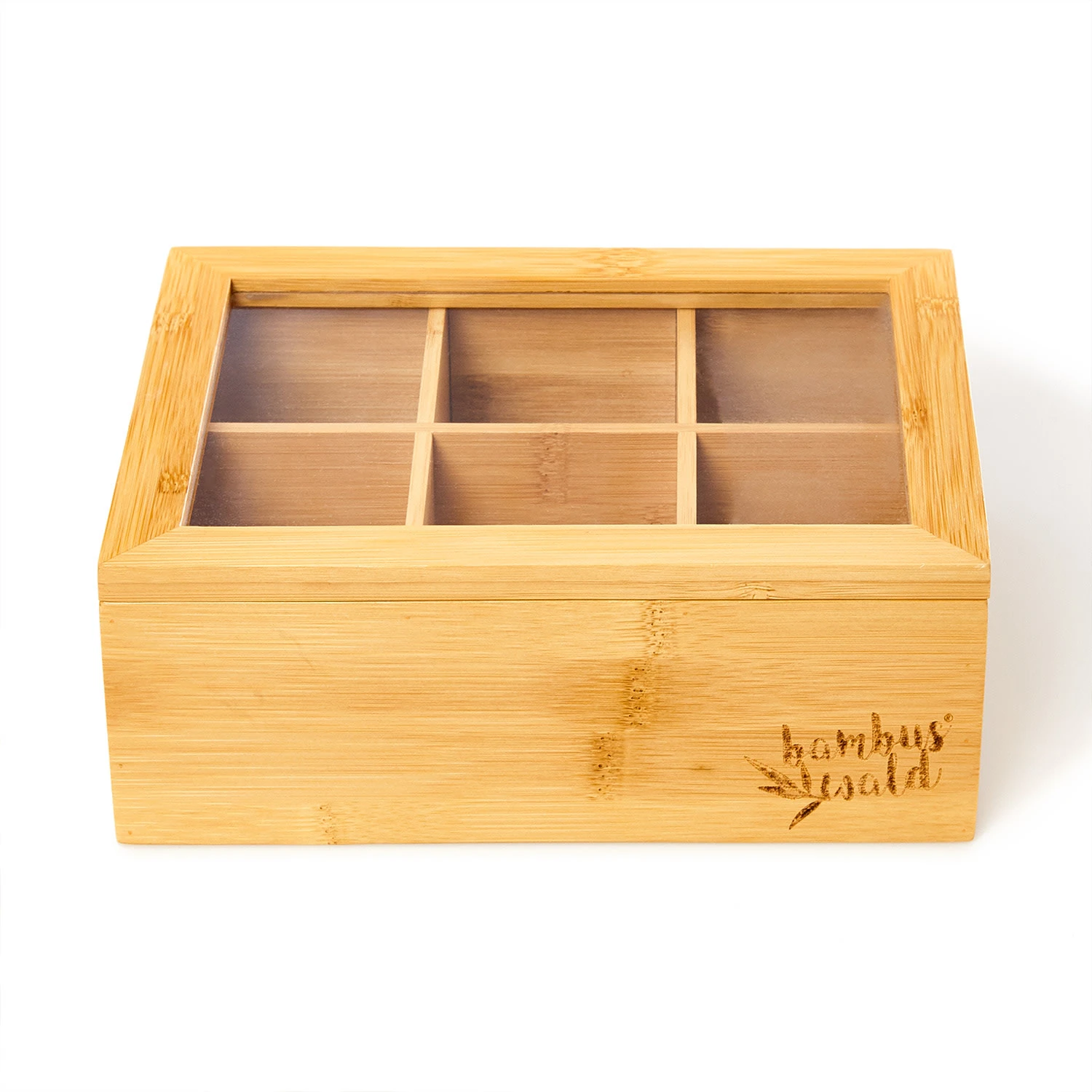 Teebox 6 Fächer 90 Teebeutel Kunststoff-Sichtfenster Bambus 6 Teebox 6 Fächer 90 Teebeutel Kunststoff-Sichtfenster Bambus – Bild 4