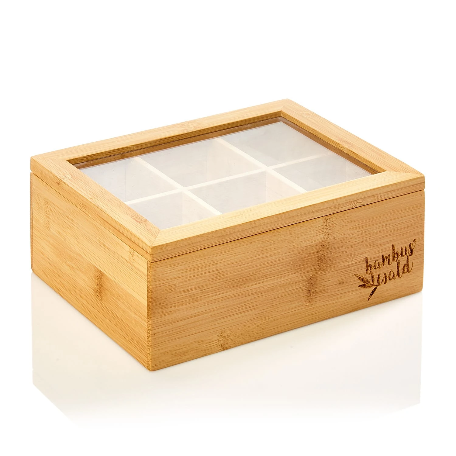 Teebox 6 Fächer 90 Teebeutel Kunststoff-Sichtfenster Bambus 9 Teebox 6 Fächer 90 Teebeutel Kunststoff-Sichtfenster Bambus – Bild 7