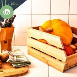 Stapelkiste Aus Bambus Gute Luftzirkulation Stapelbar 27x20,5x38cm -Optimal Küchengeräte Geschäft 10038071 yy 0005 logo