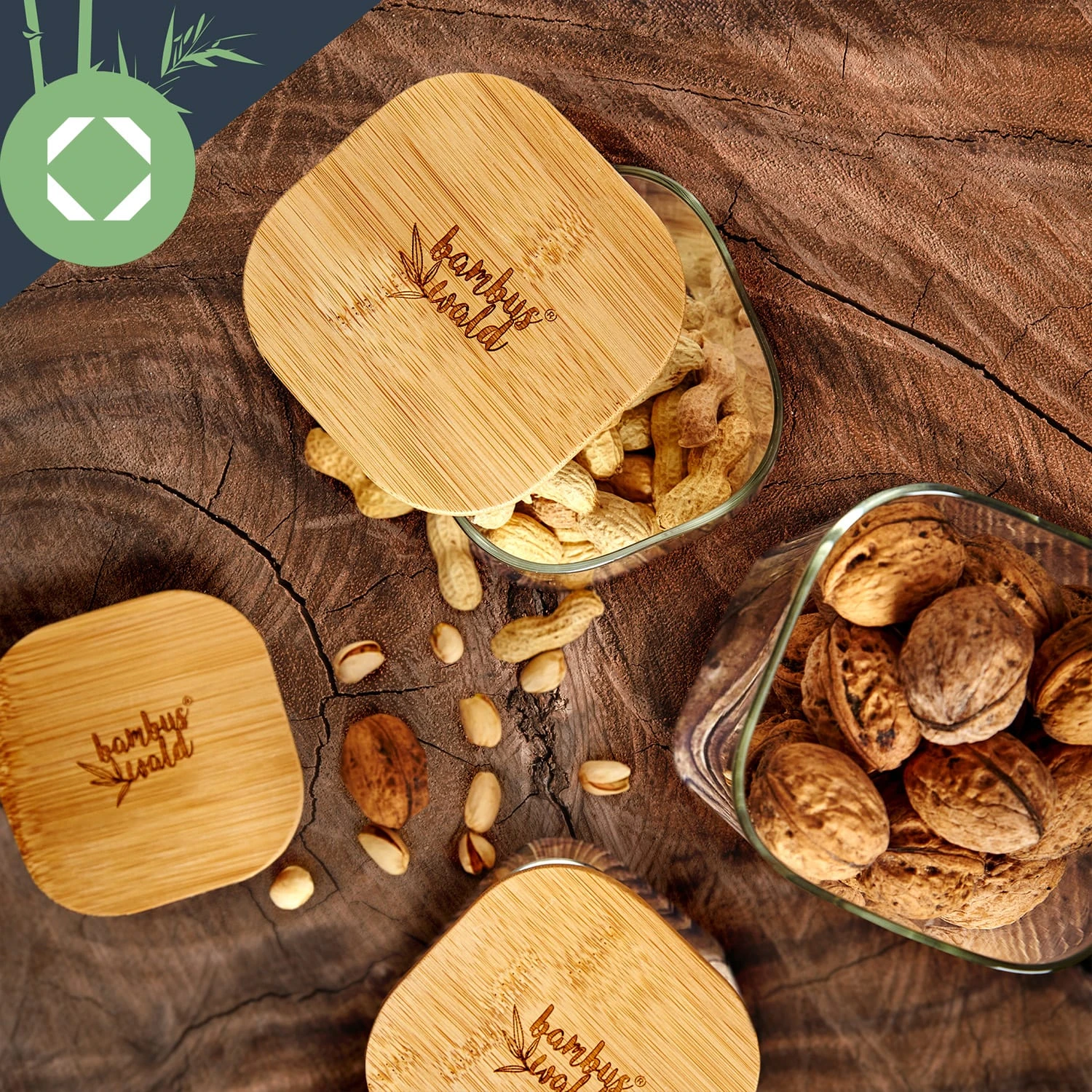 Eckiges Glas Mit Bambusdeckel Luftdicht Silikonring 10 X 25 X 10 Cm 8 Eckiges Glas Mit Bambusdeckel Luftdicht Silikonring 10 X 25 X 10 Cm – Bild 6