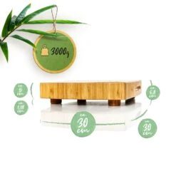 Bambus-Hackbrett 30 X 6,8 X 30 Cm (BxHxT) Standfüße Haltegriff Pflegeleicht -Optimal Küchengeräte Geschäft 10038092 yy 0007 logo