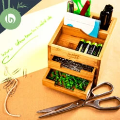 Schreibtischorganizer Mit 2 Ausziehfächern 15 X 9,5 X 12,5 Cm Bambus -Optimal Küchengeräte Geschäft 10038119 yy 0002 logo