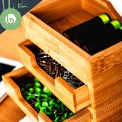 Schreibtischorganizer Mit 2 Ausziehfächern 15 X 9,5 X 12,5 Cm Bambus -Optimal Küchengeräte Geschäft 10038119 yy 0003 logo