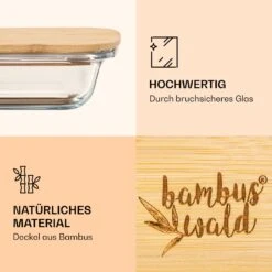 Aufschnittbox Mit Deckel 1,6 Liter 2er Set Glas Bambus Hitzebeständig -Optimal Küchengeräte Geschäft 10038231 de 0003 logo
