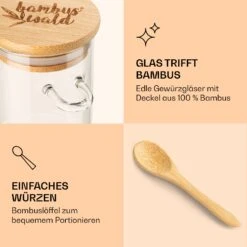 Gewürzgläser Mit Bambuslöffel 6 Stück Je 200 Ml Luftdicht -Optimal Küchengeräte Geschäft 10038292 de 0005 logo