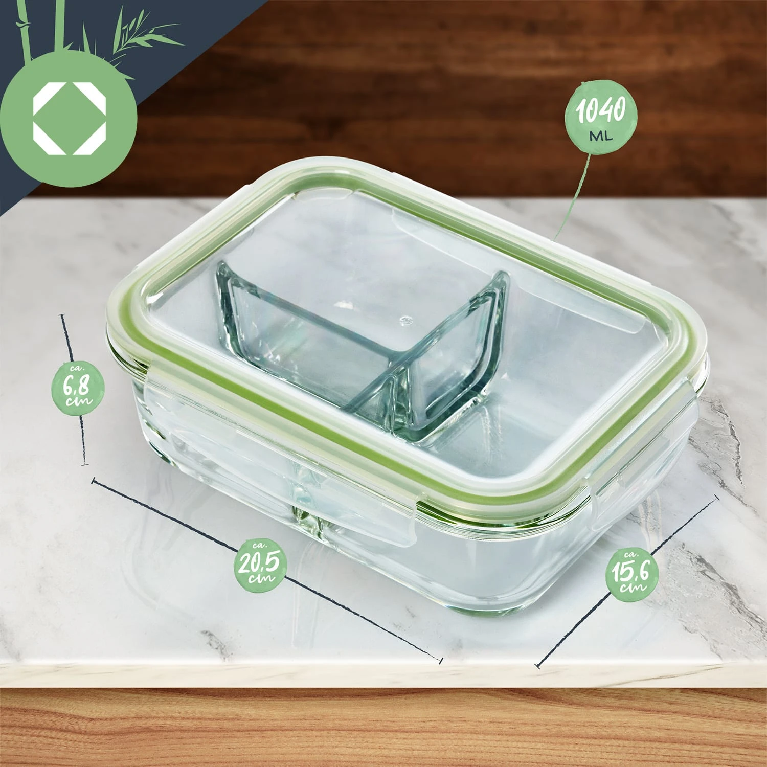 Lunchboxen Mit Unterteilung 4er-Set Je 1040 Ml 3 Fächer Auslaufsicher 10 Lunchboxen Mit Unterteilung 4er-Set Je 1040 Ml 3 Fächer Auslaufsicher – Bild 8
