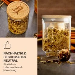 Gewürzgläser Bambusdeckel 10 Stück Je 150 Ml Luftdicht Stapelbar -Optimal Küchengeräte Geschäft 10038311 de 0007 logo