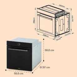 Illuminosa Smart Einbaubackofen 2800W 11 Funktionen App-Steuerung -Optimal Küchengeräte Geschäft 10038335 yy 0007 dimensions