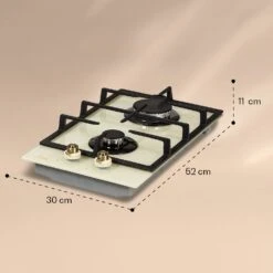 Victoria Domino Gaskochfeld 2-flammig Sabaf-Brenner Glaskeramik Retro-Look -Optimal Küchengeräte Geschäft 10038375 yy 0008 logo