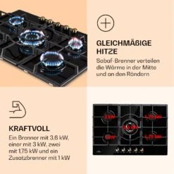 Victoria 5 Gaskochfeld 5-flammig Sabaf-Brenner Glaskeramik Retro-Look -Optimal Küchengeräte Geschäft 10038376 de 0003 logo