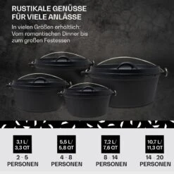 Galloway Dutch Oven 4.5 BBQ-Topf Gusseisen Größe S / 4.5 Qt -Optimal Küchengeräte Geschäft 10038580 de 0006 usp