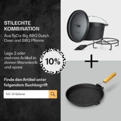 Galloway Dutch Oven 9.0 BBQ-Topf Gusseisen Größe L / 9 Qt -Optimal Küchengeräte Geschäft 10038582 de 0007 usp