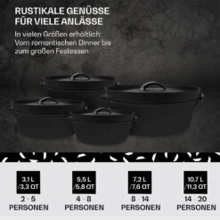 Galloway Dutch Oven 12.0 BBQ-Topf Gusseisen Größe XL / 12 Qt 14 Galloway Dutch Oven 12.0 BBQ-Topf Gusseisen Größe XL / 12 Qt -Optimal Küchengeräte Geschäft 10038583 de 0006 usp