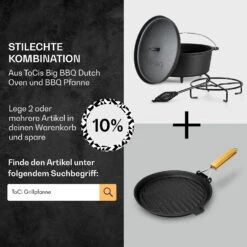 Galloway Dutch Oven 12.0 BBQ-Topf Gusseisen Standfüße Größe XL / 12 Qt -Optimal Küchengeräte Geschäft 10038587 de 0007 usp