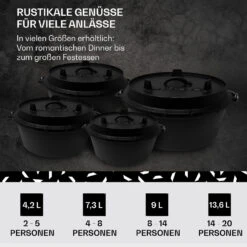 Guernsey Premium Dutch Oven 9.0 BBQ-Topf Gusseisen Voreingebrannt Größe L / 9 Qt 14 Guernsey Premium Dutch Oven 9.0 BBQ-Topf Gusseisen Voreingebrannt Größe L / 9 Qt -Optimal Küchengeräte Geschäft 10038639 de 0006 usp