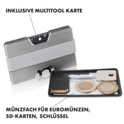 NANO Slim Wallet Geldbörse Extra-flach 12 Karten Münzfach Aluminium -Optimal Küchengeräte Geschäft 10038720 de 0004 logo