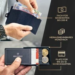 ZNAP Slim Wallet 12 Karten Münzfach 8 X 1,8 X 6 Cm (BxHxT) RFID-Schutz -Optimal Küchengeräte Geschäft 10038762 de 0002 usp