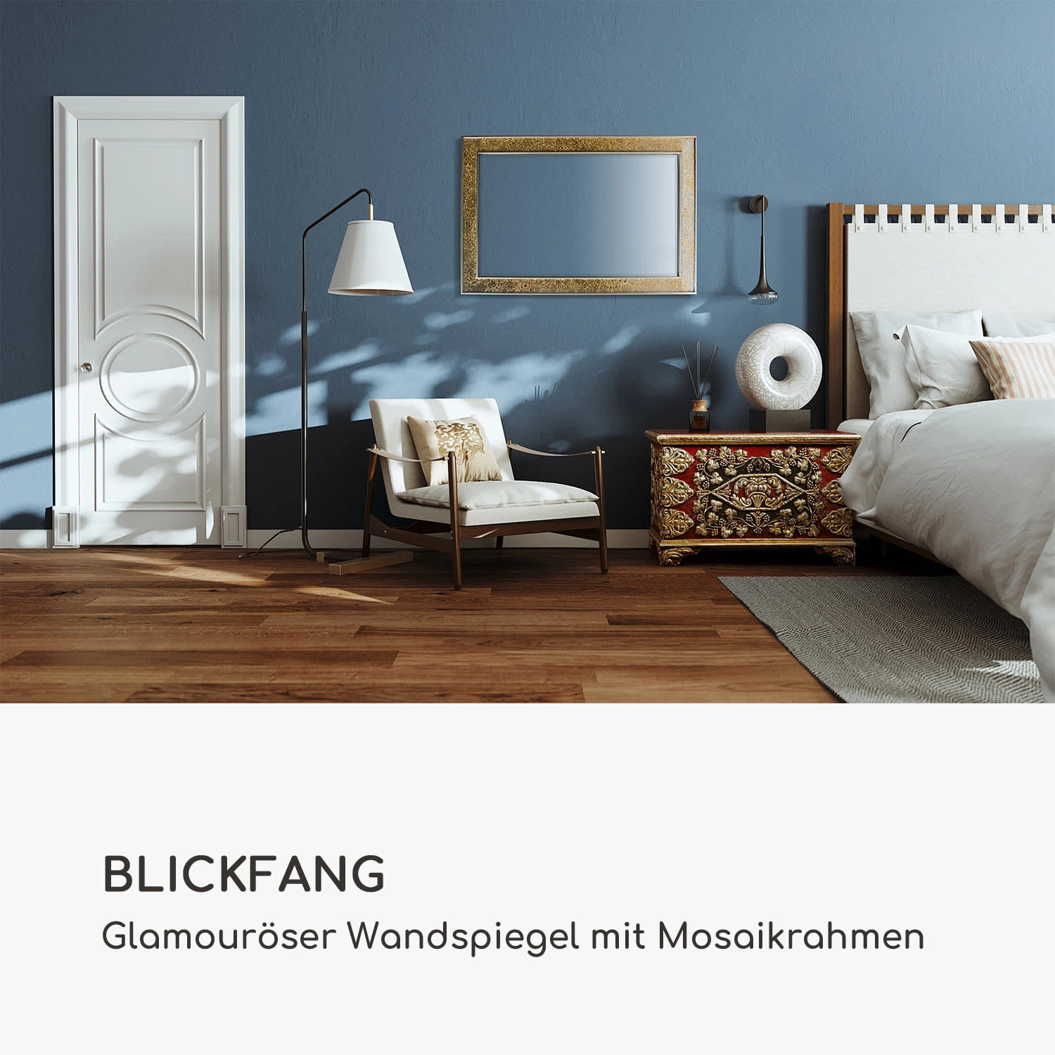 Watford Wandspiegel 90 X 60 Cm Echtholz Glasfliesen Mit Mosaikeffekt 4 Watford Wandspiegel 90 X 60 Cm Echtholz Glasfliesen Mit Mosaikeffekt – Bild 2