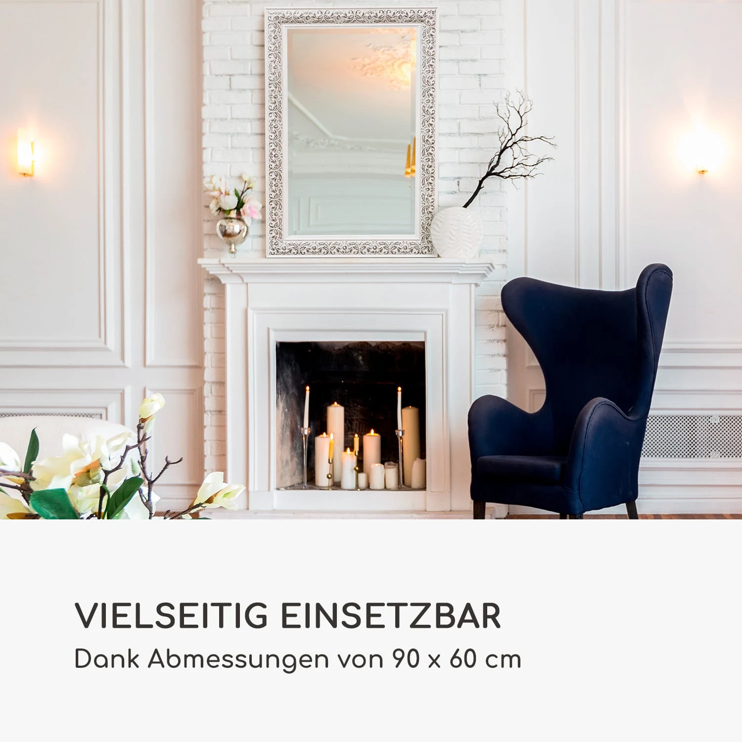 Stratford Wandspiegel Holzrahmen Rechteckig 90 X 60 Cm Vintage 7 Stratford Wandspiegel Holzrahmen Rechteckig 90 X 60 Cm Vintage – Bild 5