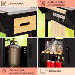 Jersey Outdoor Kitchen Gasgrill Spüle 20,7 KW 5+1 Brenner Mobil -Optimal Küchengeräte Geschäft 10039854 de 0005 usp