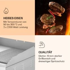 Grillmeile 4400 Elektrogrill Plancha 2x2200W Grillplatte Edelstahl -Optimal Küchengeräte Geschäft 10039915 de 0005 logo