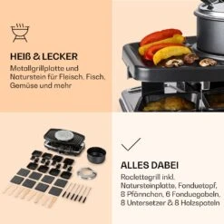 Entrecote 2-in-1 Raclette-Grill & Fondue Naturstein 1100W 8 Personen -Optimal Küchengeräte Geschäft 10039922 de 0005 logo